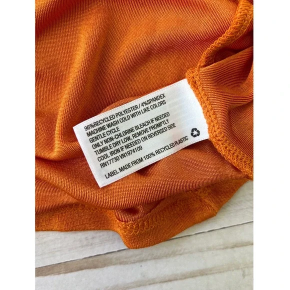 Wild Fable Burnt Orange Silky Flowing Dress Large Sz - Picture 10 of 11